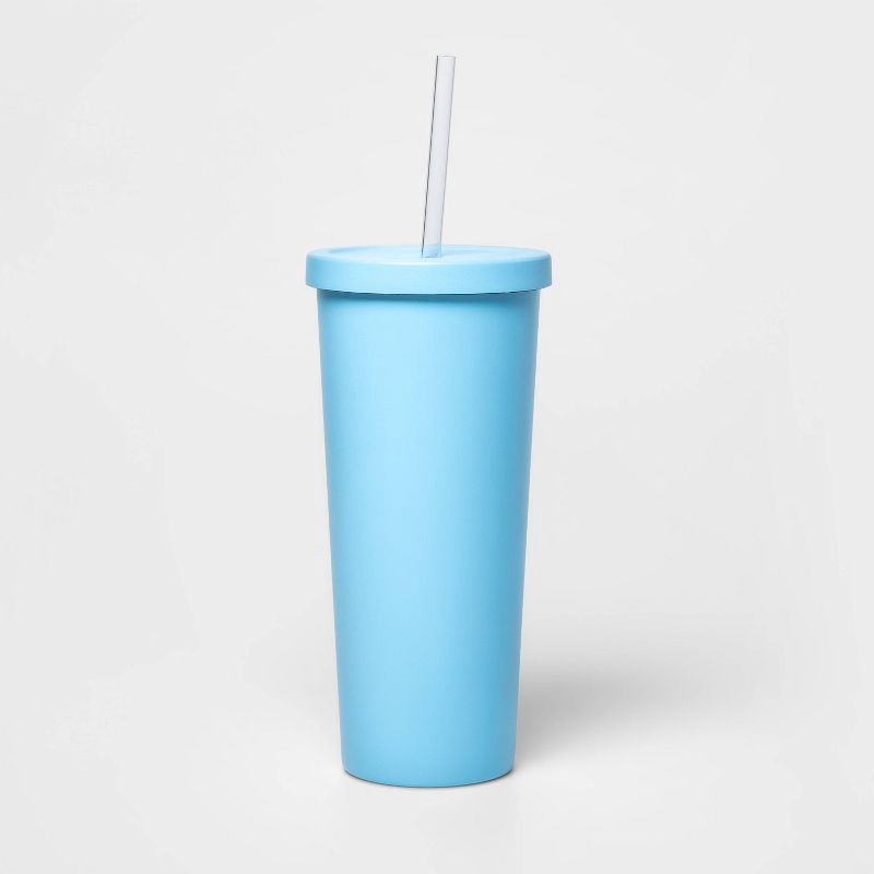 11oz Stainless Steel Straw Bottle (Aqua) – Minnow Lane