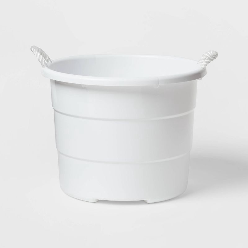 slide 1 of 2, 10gal Plastic Beverage Tub with Rope Handles White - Sun Squad, 10 gal