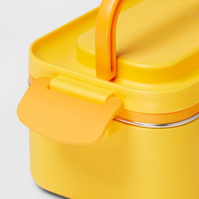 slide 3 of 3, 2pk Stainless Steel Stackable Bento Boxes Yellow - Sun Squad, 2 ct