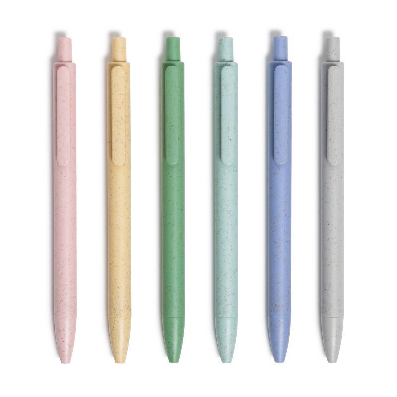 slide 1 of 6, U Brands U-Eco 6pk Ballpoint Pens Core Speckle 0.7mm Black Ink, 6 ct