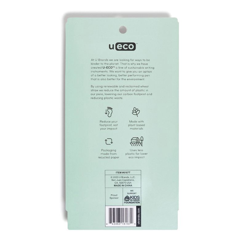 slide 3 of 6, U Brands U-Eco 6pk Ballpoint Pens Core Speckle 0.7mm Black Ink, 6 ct