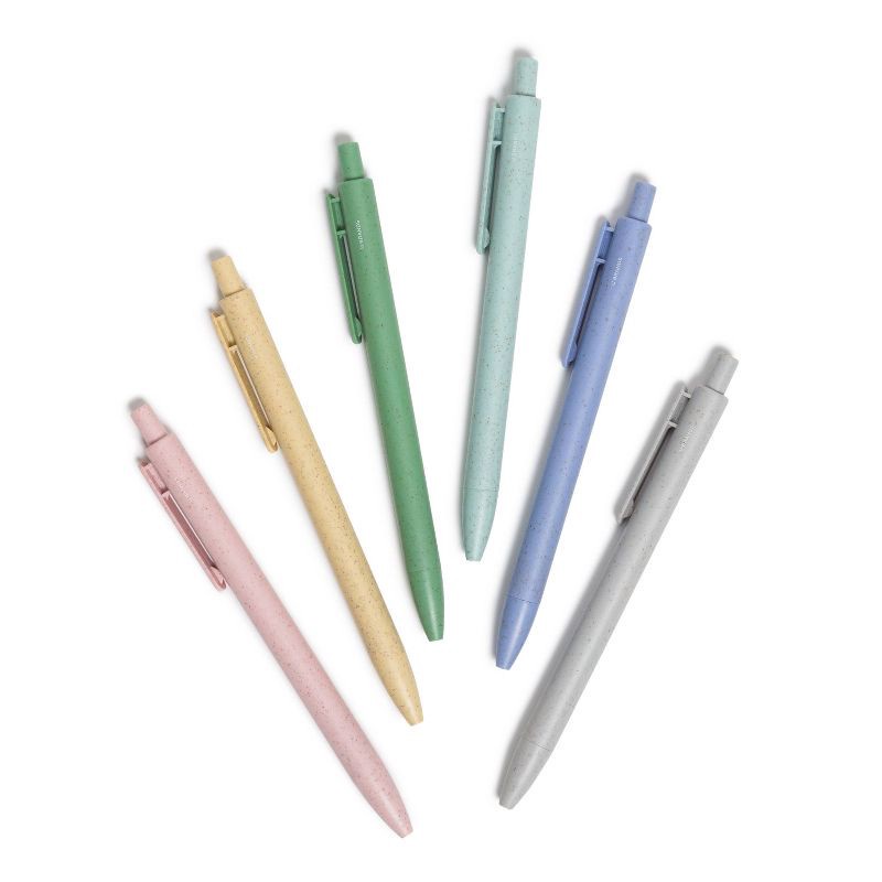 slide 5 of 6, U Brands U-Eco 6pk Ballpoint Pens Core Speckle 0.7mm Black Ink, 6 ct