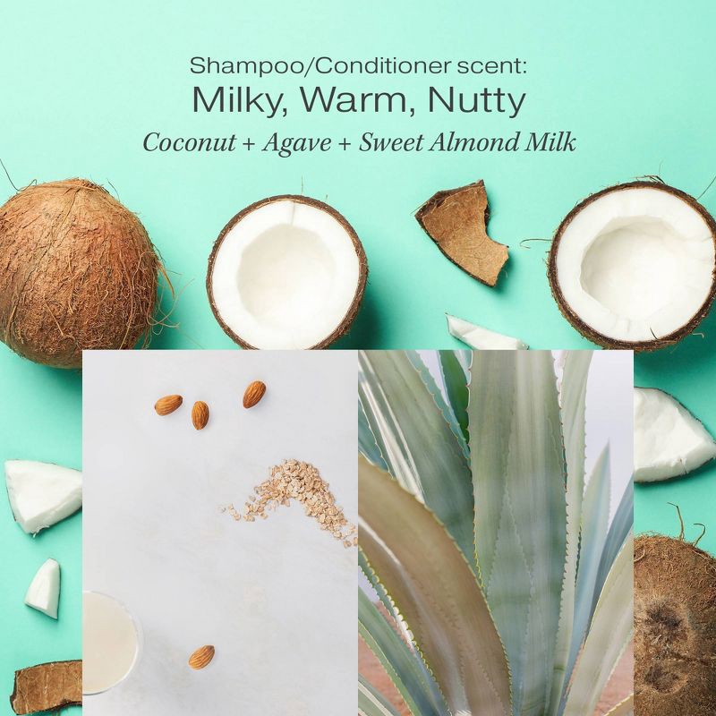 slide 3 of 8, Raw Sugar The Moisture Smoothie Shampoo - Coconut + Agave + Sweet Almond Milk - 30 fl oz, 30 fl oz