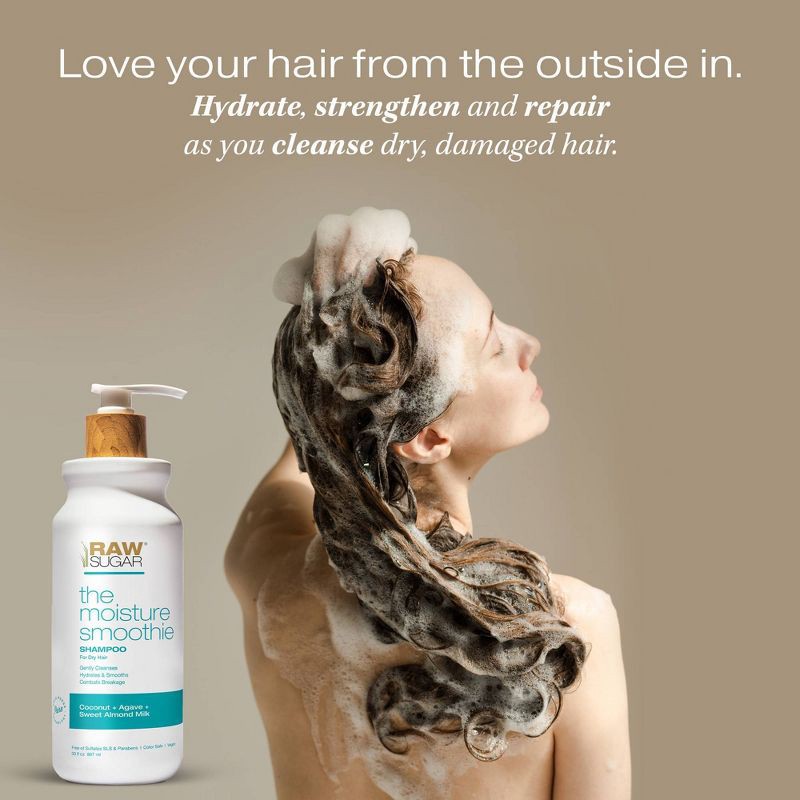 slide 8 of 8, Raw Sugar The Moisture Smoothie Shampoo - Coconut + Agave + Sweet Almond Milk - 30 fl oz, 30 fl oz
