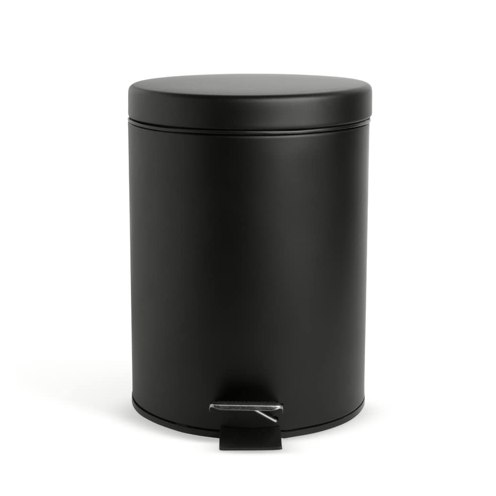 slide 3 of 3, Comehome Round Stainless Steel Trash Can - Black, 1 ct
