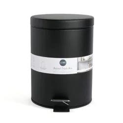 Comehome Round Stainless Steel Trash Can - Black
