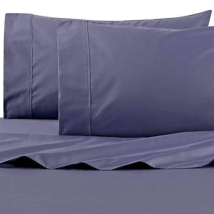 slide 1 of 5, Wamsutta PimaCott Solid 625-Thread-Count King Pillowcase Set - Denim, 1 ct