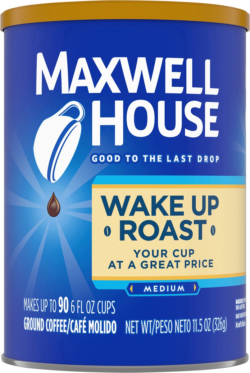 slide 8 of 9, Maxwell House Wake Up Roast Medium Roast Ground Coffee, 11.5 oz Canister, 11.5 oz