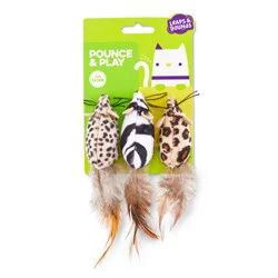 Leaps & Bounds Safari Mice Cat Toys with Catnip