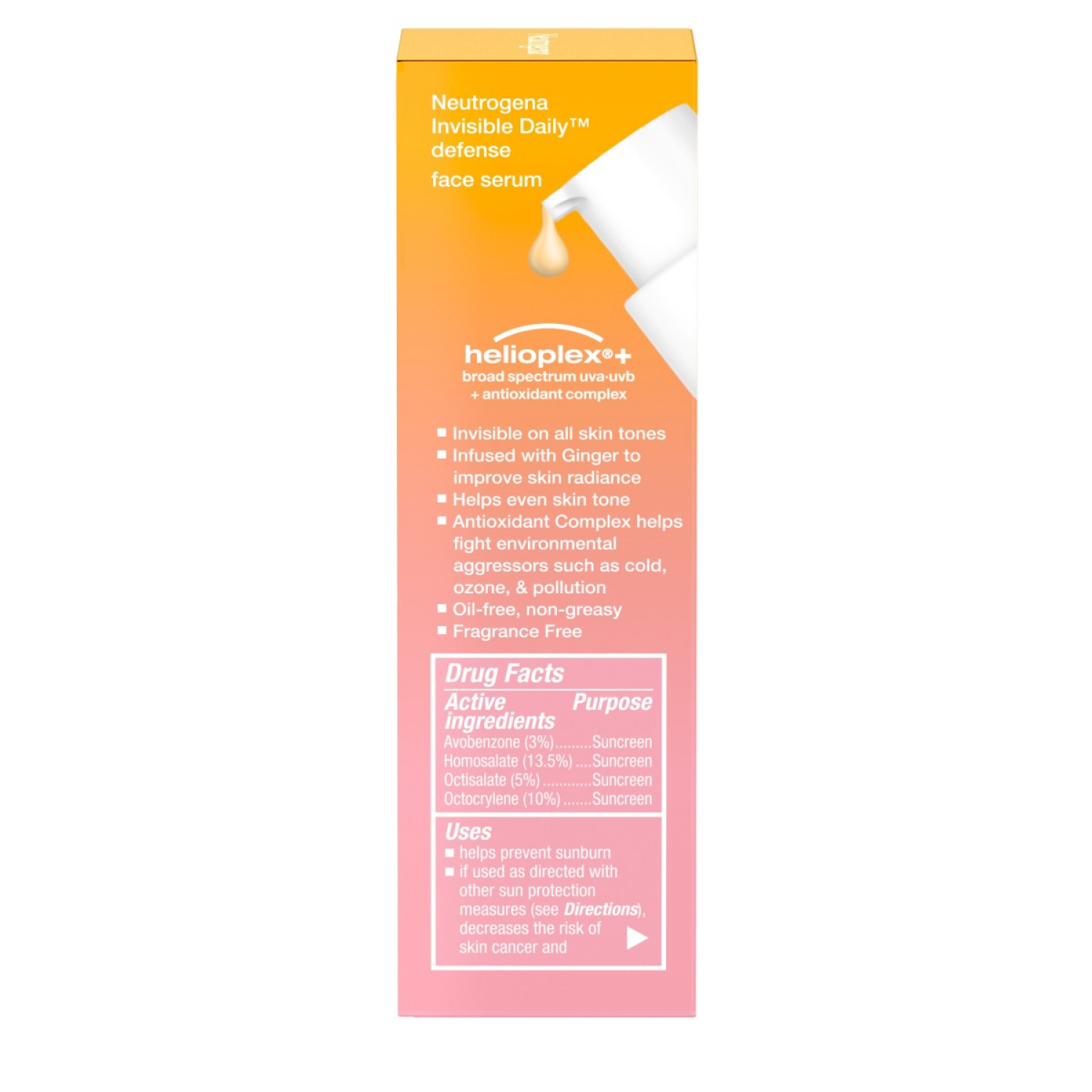 slide 4 of 7, Neutrogena 00086800111535 Neutrogena Invisible Daily Defense Sunscreen Face Serum SPF 60+, 1.7 Fl. Oz, 1.7 fl oz