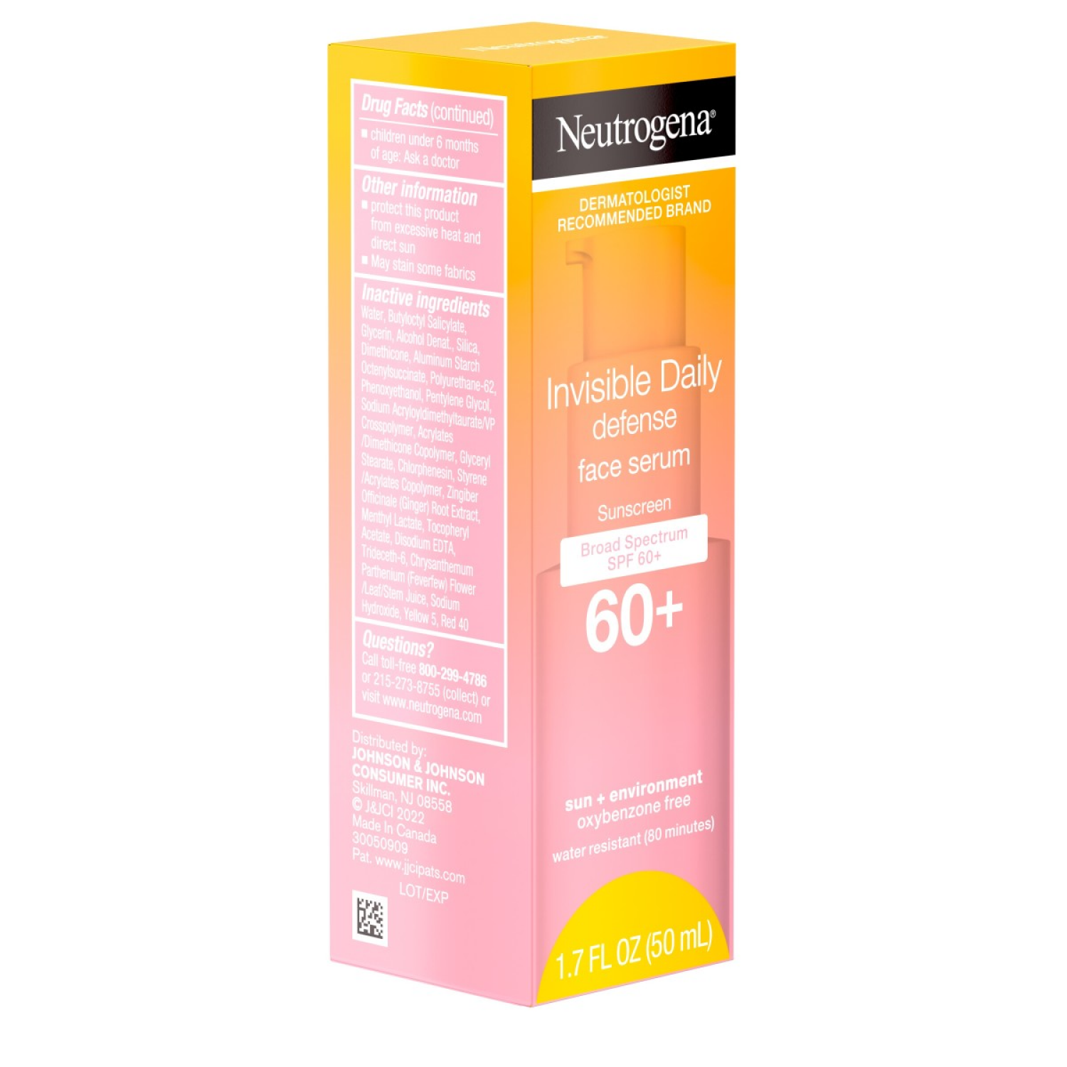 slide 6 of 7, Neutrogena 00086800111535 Neutrogena Invisible Daily Defense Sunscreen Face Serum SPF 60+, 1.7 Fl. Oz, 1.7 fl oz