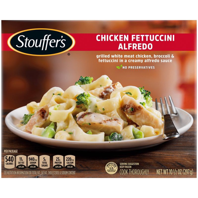 slide 1 of 8, Stouffer's Frozen Chicken Fettuccini Alfredo - 10.5oz, 10.5 oz