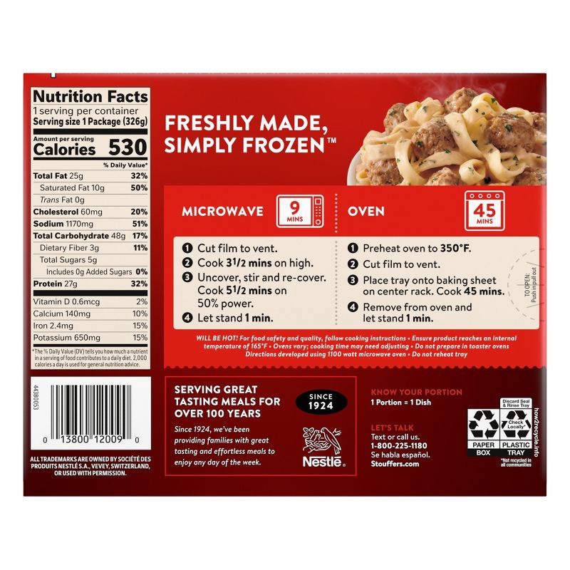 slide 7 of 8, Stouffer's Swedish Meatballs Frozen Meal - 11.5oz, 11.5 oz