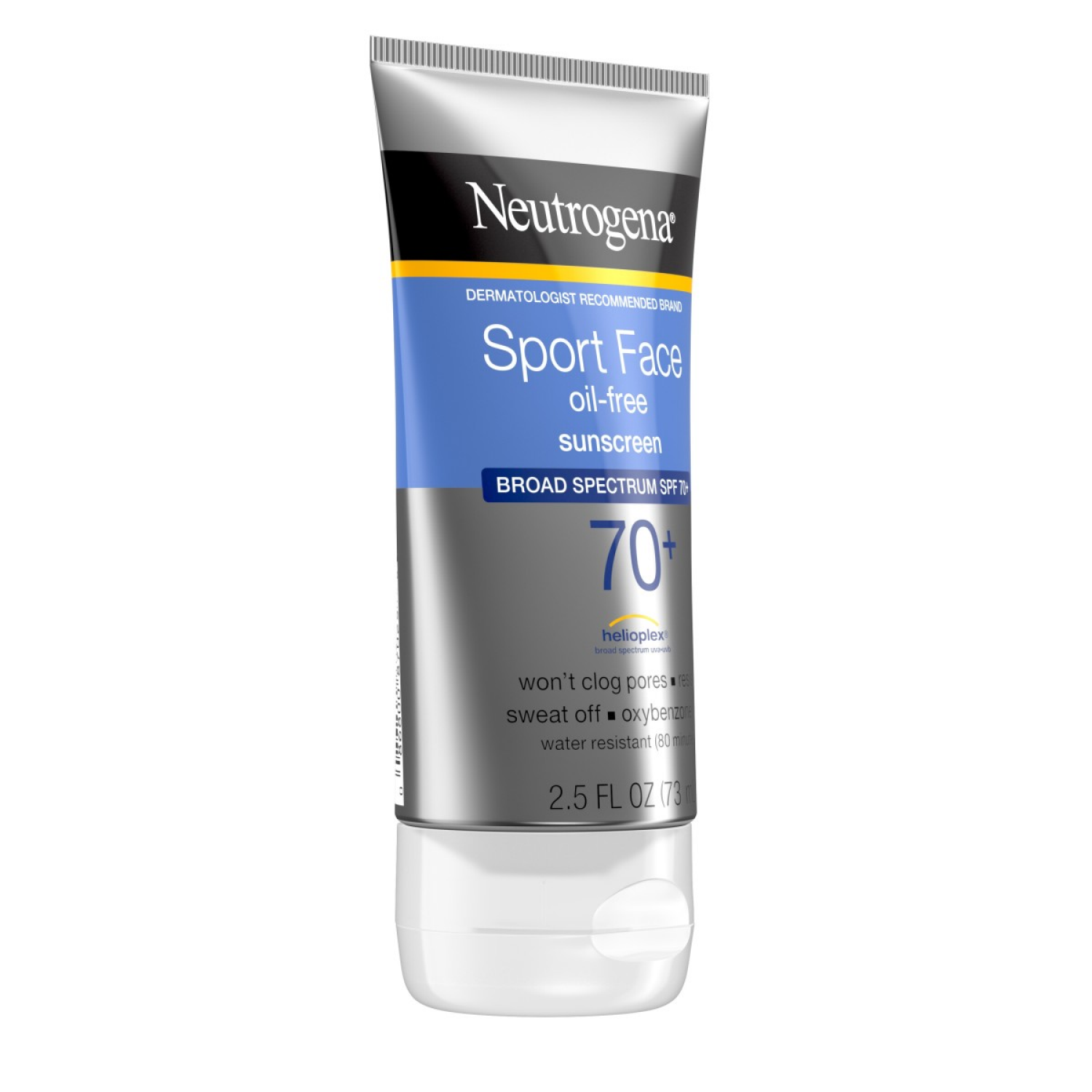 slide 4 of 4, Neutrogena Sport Face Oil-Free Lotion Sunscreen, SPF 70+, 2.5 fl. oz, 2.5 fl oz