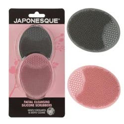 JAPONESQUE Facial Cleansing Silicone Scrubber Tool - 2ct: Non-Toxic Exfoliating Face Pad for Normal Skin Types