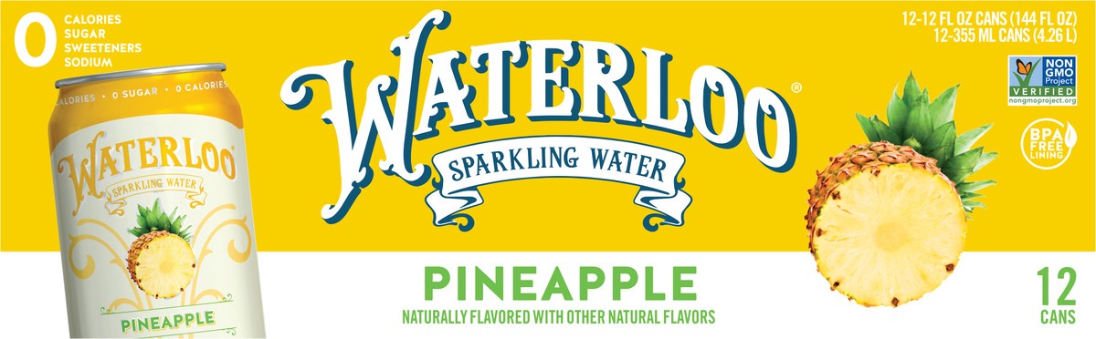 slide 2 of 2, Waterloo Sparkling Wtr,Pineapple - 12 ct, 12 ct