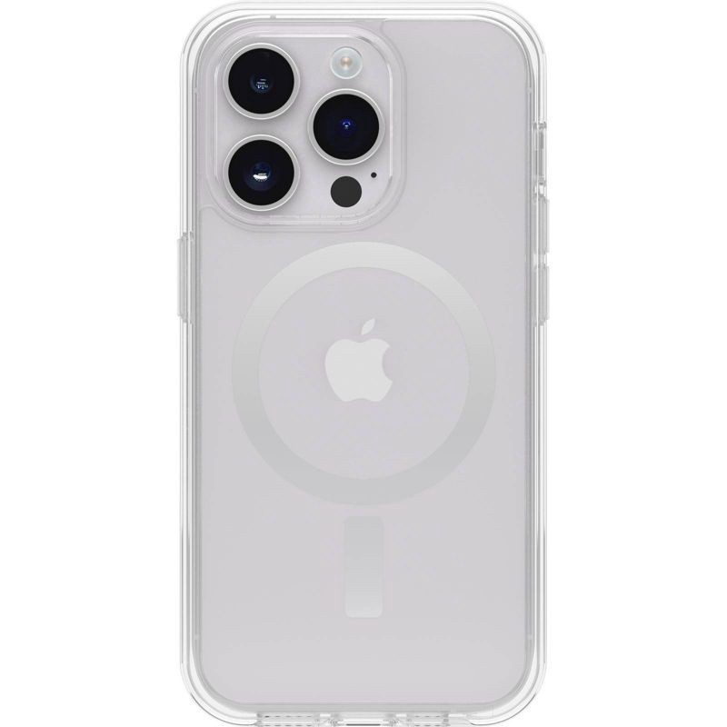 slide 1 of 3, OtterBox iPhone 14 Pro Symmetry Clear Plus Case with MagSafe - Clear: Bump-Resistant, 1 ct