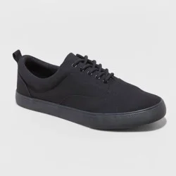 Men's Brady Canvas Sneakers - Goodfellow & Co™ Black 12: Lace Up, Padded Collar, Round Toe