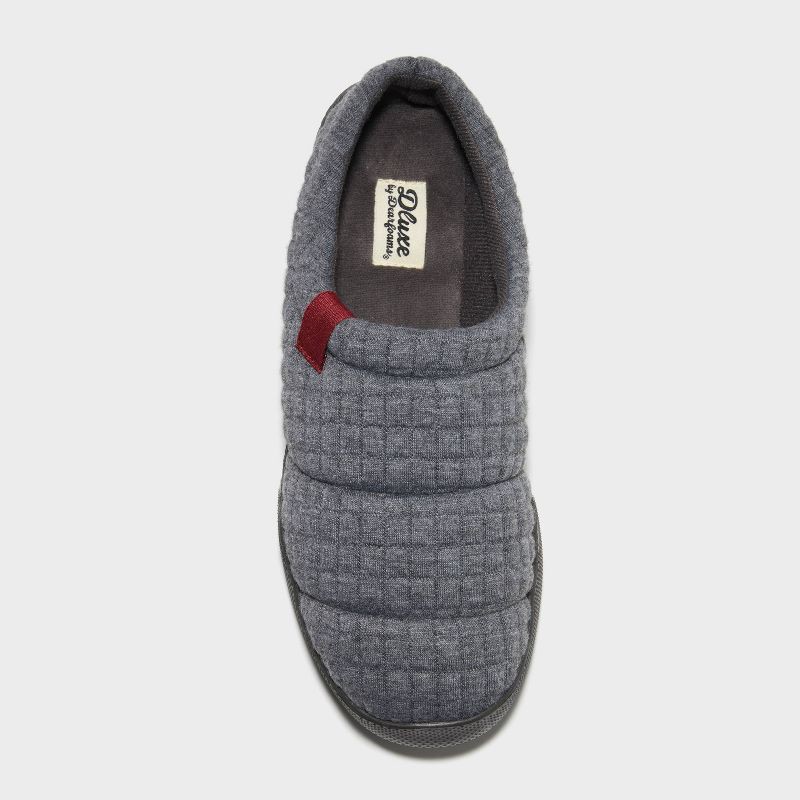 slide 3 of 4, dluxe by dearfoams Men's Julien Clog Slippers - Gray S: Machine Washable, Indoor/Outdoor Outsole, 1 ct