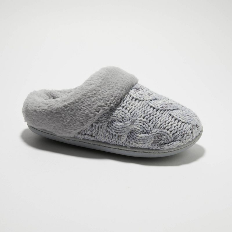 slide 1 of 4, dluxe by dearfoams Women's Carol Slippers - Gray S, 1 ct