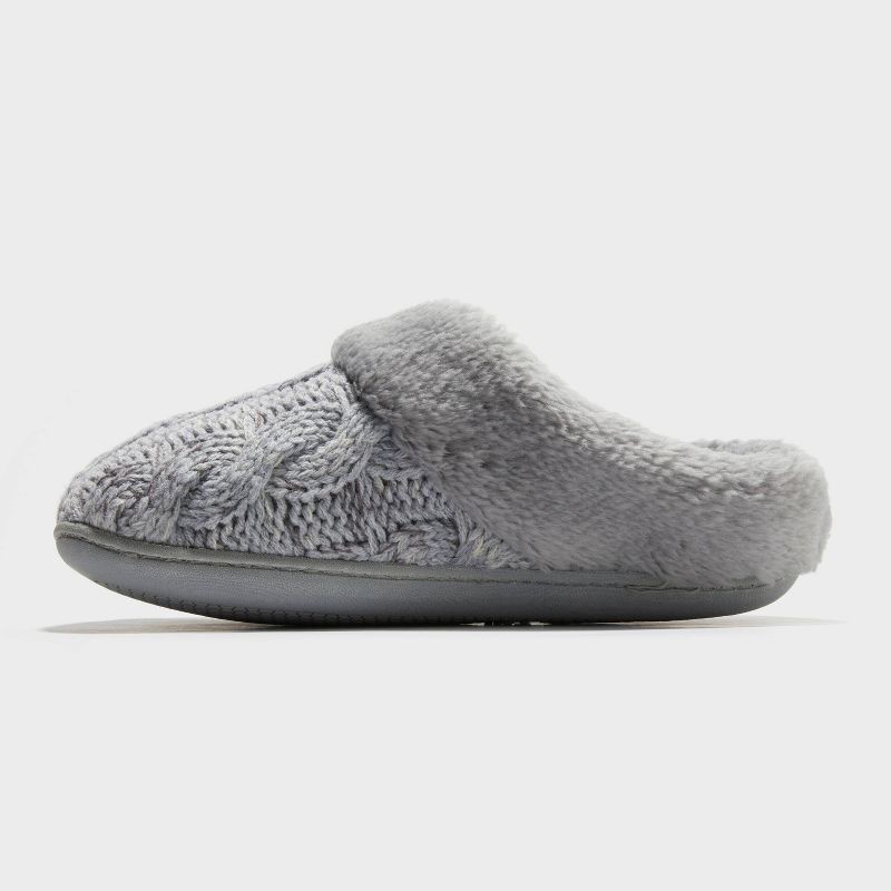 slide 2 of 4, dluxe by dearfoams Women's Carol Slippers - Gray L: Indoor/Outdoor Cushioned Slide, 1 ct
