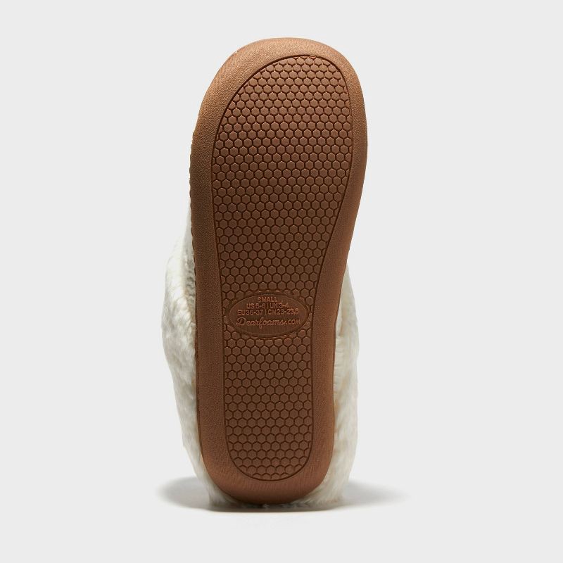 slide 4 of 4, dluxe by dearfoams Women's Carol Slippers - Cream XL: Indoor/Outdoor Cushioned Slide, 1 ct