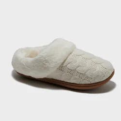 dluxe by dearfoams Women's Carol Slippers - Cream XL: Indoor/Outdoor Cushioned Slide