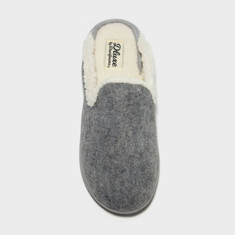 slide 3 of 4, dluxe by dearfoams Women's Maci Felted Scuff Slippers - Gray S: Indoor/Outdoor Slip-On House Shoes, Cushioned Insole, 1 ct