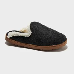dluxe by dearfoams Women's Maci Felted Scuff Slippers - Black S: Indoor/Outdoor Slip-On House Shoes, Cushioned Insole