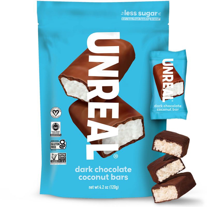 slide 1 of 6, UNREAL Dark Chocolate Coconut Candy Bars - 4.2oz, 4.2 oz