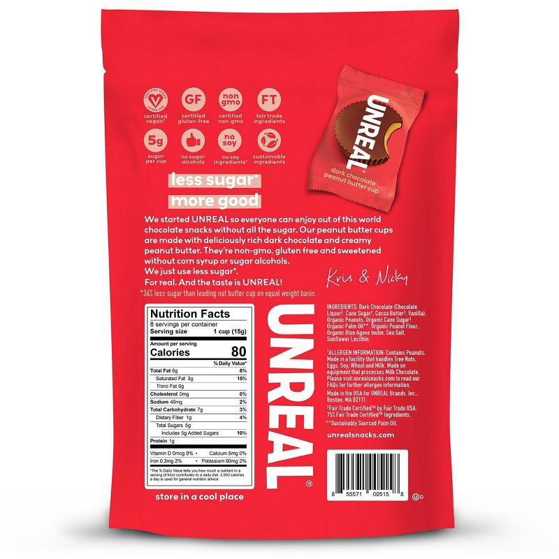 slide 6 of 6, UNREAL Dark Chocolate Peanut Butter Cups - 4.2oz, 4.2 oz