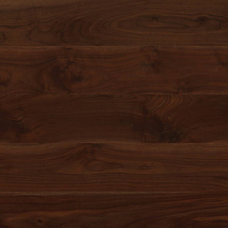 slide 5 of 8, Hairpin Writing Desk with Storage Brown - Threshold™: Walnut Finish, Metal Legs, Open Compartments, 1 ct