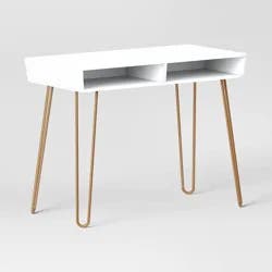 Hairpin Writing Desk with Storage White - Threshold™