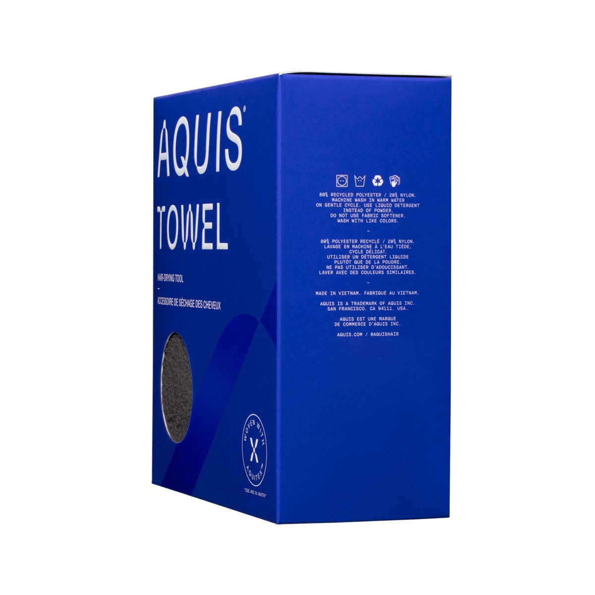 slide 6 of 6, AQUIS Towel Hair-Drying Towel Tool Recycled Microfiber - Storm Gray, 1 ct