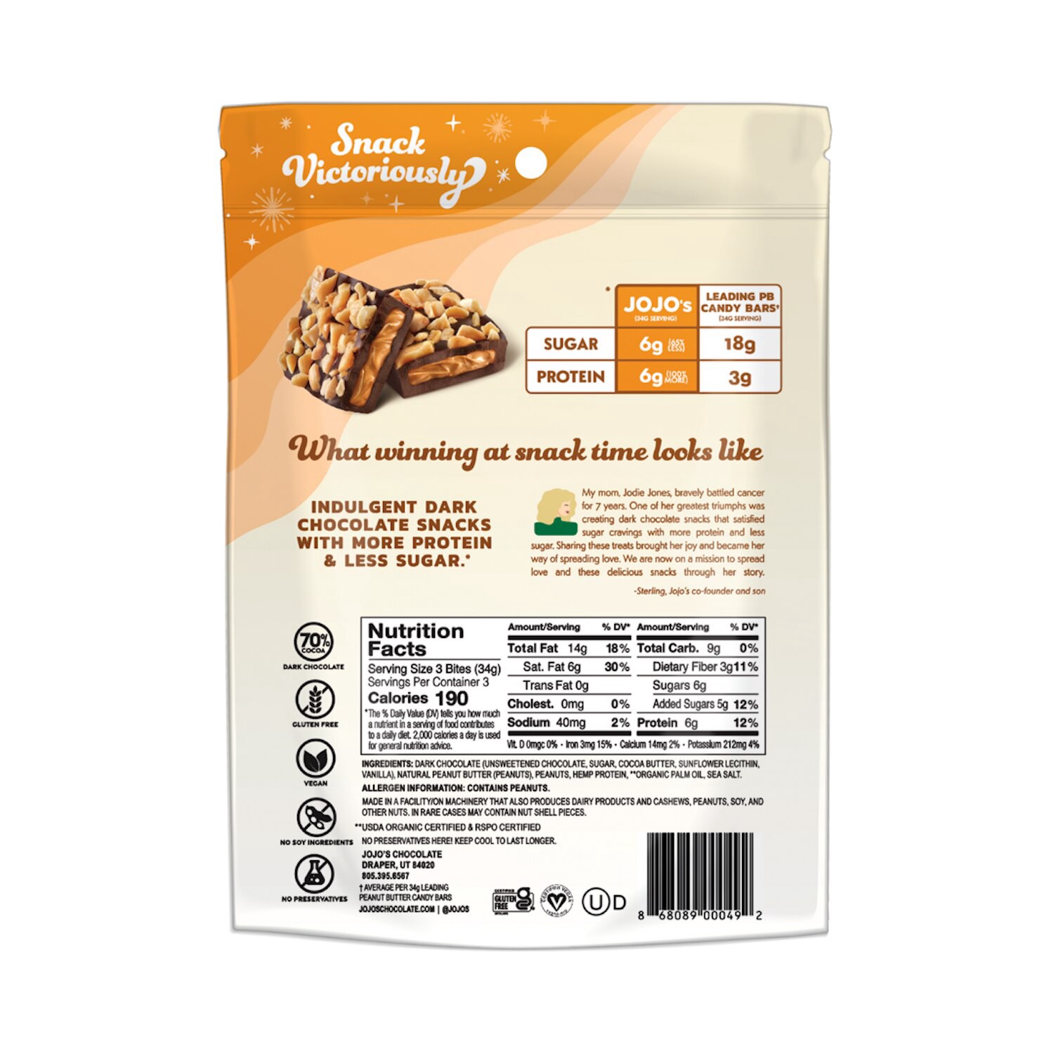 slide 3 of 4, Jojo's Dark Chocolate Peanut Butter Filled Bites 3.6 oz, 3.6 oz