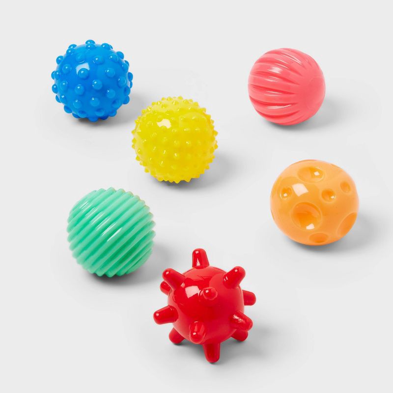 slide 1 of 3, 6ct Textured Balls Party Favors - Spritz™: Bouncy Stress Toys, Easter Egg Fillers, Kids' Multi-Colored Party Fun, 6 ct
