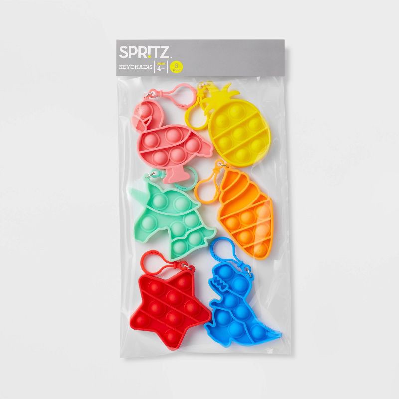 slide 3 of 4, 6ct Bubble Pop Keychain Favors - Spritz™, 6 ct