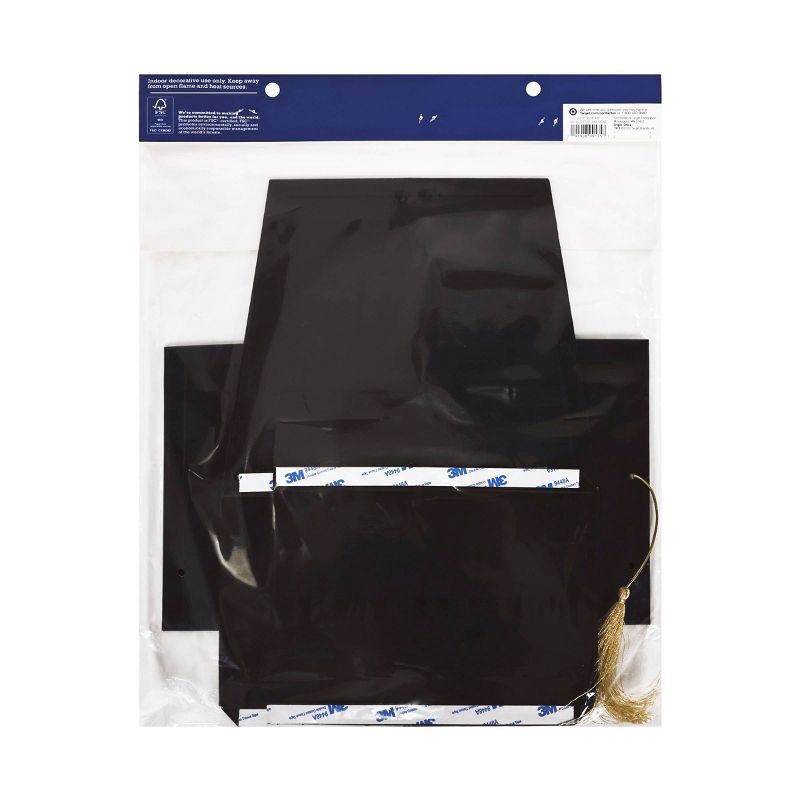 slide 3 of 3, Graduation Cap Card Holder Black - Spritz™, 1 ct