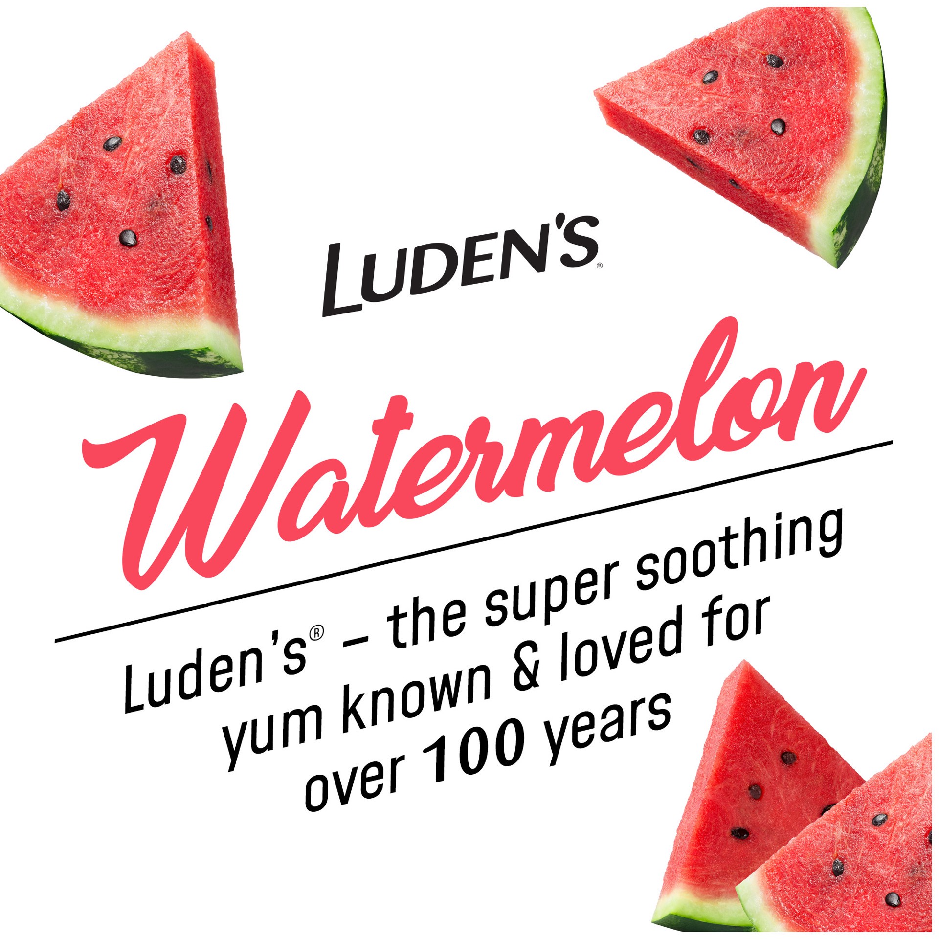 slide 2 of 2, Luden's Deliciously Soothing Throat Drops, Watermelon Flavor, 90 Count, 1 Pack, 90 ct