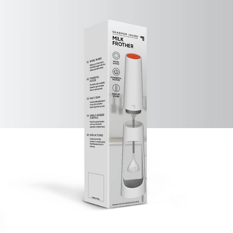 slide 6 of 6, Sharper Image Milk Frother For Dense and Long Lasting Foam Creation, 1 ct