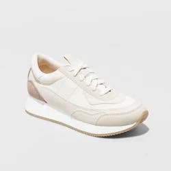 Women's Courtney Sneakers with Memory Foam Insole - Universal Thread™ Light Beige 9.5
