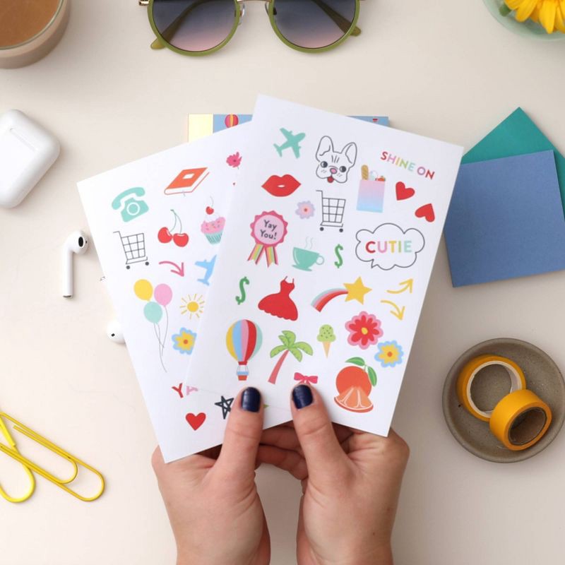 slide 10 of 11, Color Me Courtney for Blue Sky Sticker Book 5"x7" Assorted: 600 Art & Design Sheets, Planner & Journaling Stickers, 1 ct