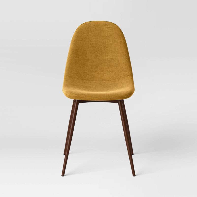 slide 3 of 6, Copley Dining Chair Mustard (FA) - Threshold™: Mid-Century Modern, Upholstered, Metal Legs, 1 ct