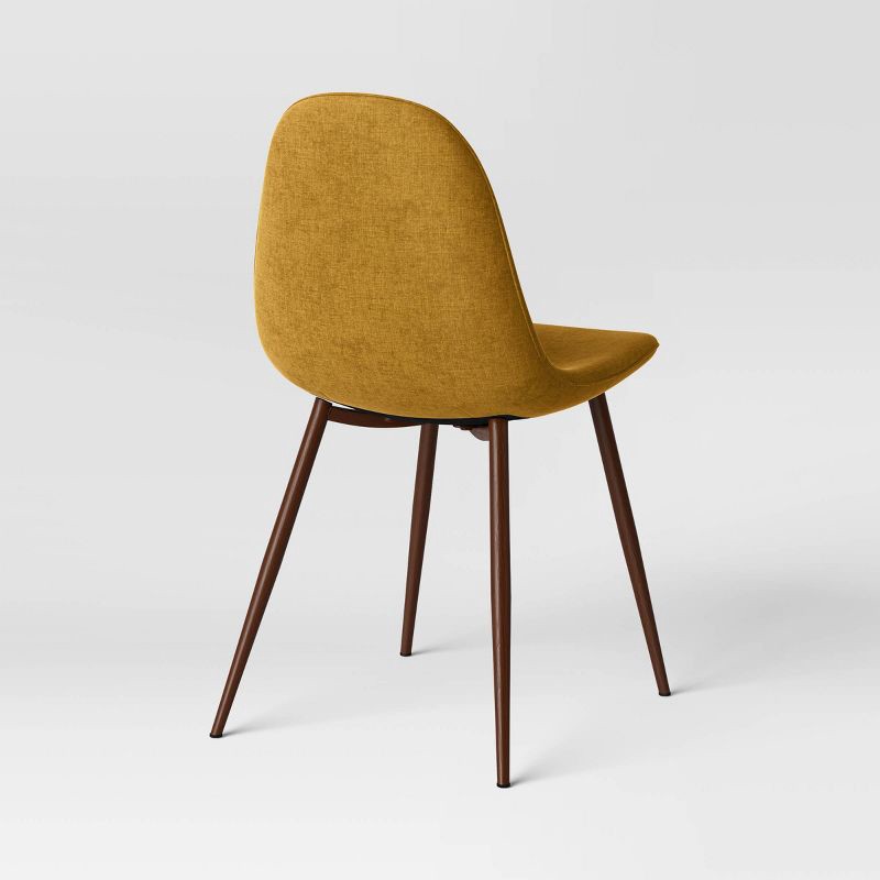 slide 4 of 6, Copley Dining Chair Mustard (FA) - Threshold™: Mid-Century Modern, Upholstered, Metal Legs, 1 ct