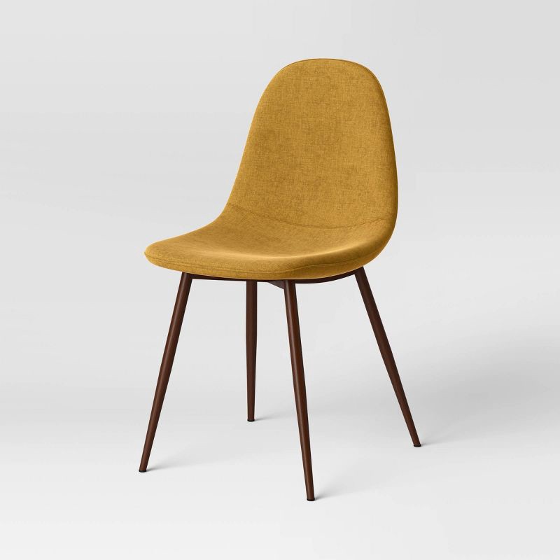 slide 1 of 6, Copley Dining Chair Mustard (FA) - Threshold™: Mid-Century Modern, Upholstered, Metal Legs, 1 ct