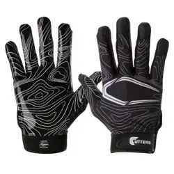 Cutters Game Day Receiver Youth Sports Gloves - Black Topo S/M