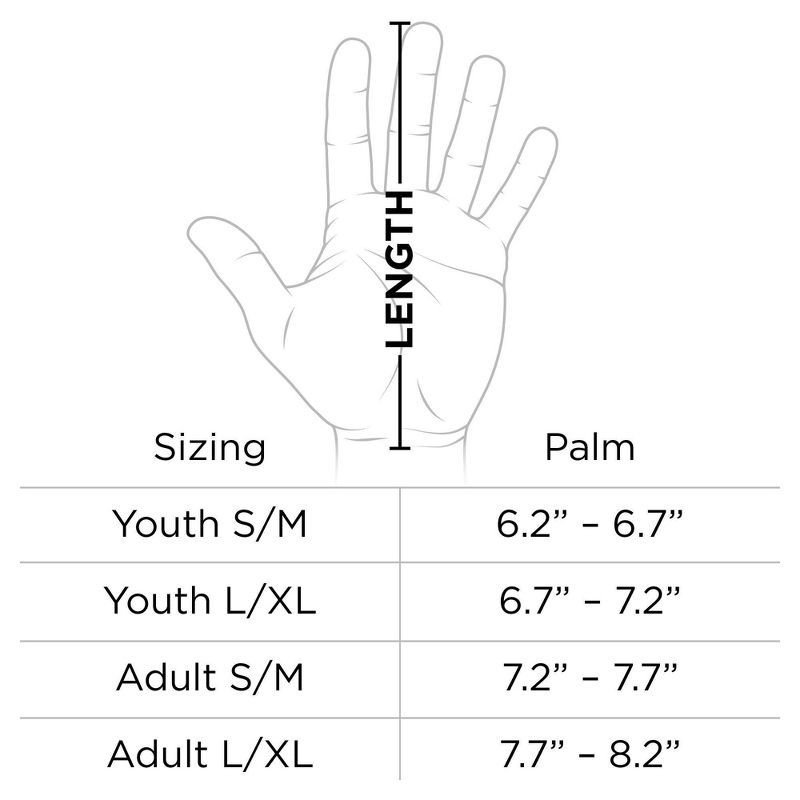 slide 4 of 4, Cutters Game Day Receiver Youth Sports Gloves - Black Topo L/XL: Nylon Strap Closure, Football Use, 1 ct