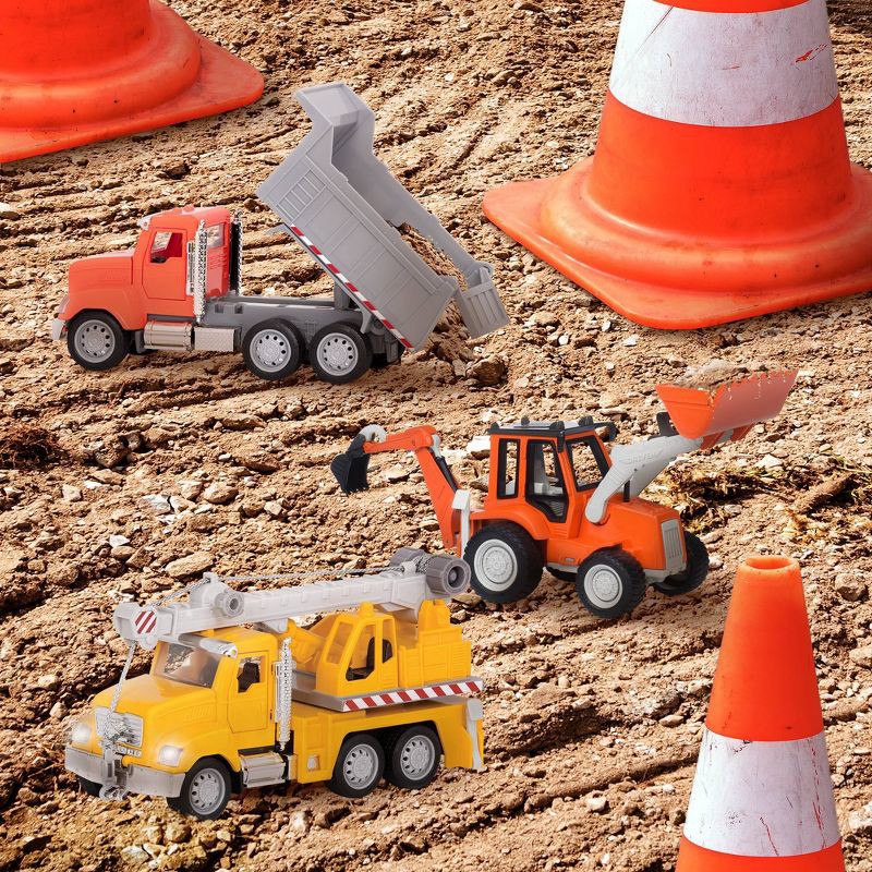 slide 2 of 17, DRIVEN by Battat Small Toy Construction Micro Fleet - 3pk: Metal & Plastic Battery-Powered Construction Vehicles, 3 ct