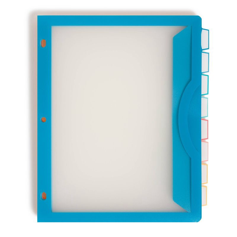 slide 4 of 5, U Brands 8 Tab Clear View Single Pocket Dividers Brights: Polypropylene File Organizers, Office Supplies, Multicolored, 1 ct