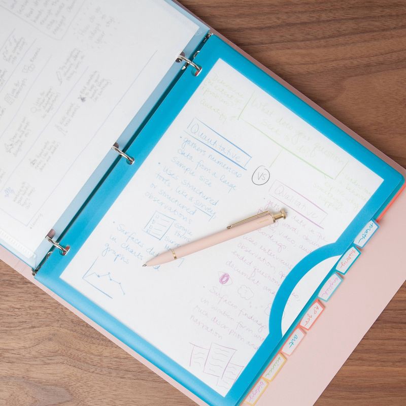 slide 5 of 5, U Brands 8 Tab Clear View Single Pocket Dividers Brights: Polypropylene File Organizers, Office Supplies, Multicolored, 1 ct